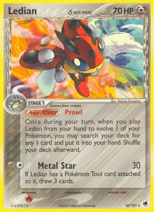 Ledian (Delta Species) 018/101/101 - Rare - Reverse Holofoil