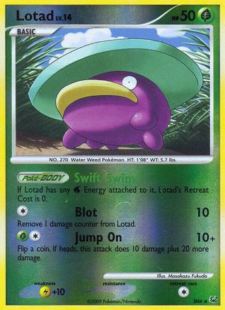 Lotad (Shiny) SH4/127 - Shiny Holo Rare - Reverse Holofoil
