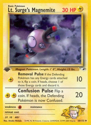 Lt. Surge's Magnemite (50) 050/132/132 - Uncommon - 1st Edition