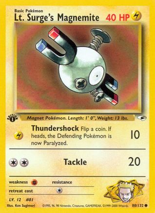 Lt. Surge's Magnemite (80) 080/132/132 - Common - Unlimited
