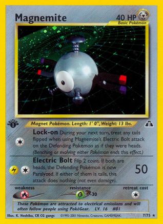 Magnemite (7) 007/75/75 - Holo Rare - 1st Edition Holofoil