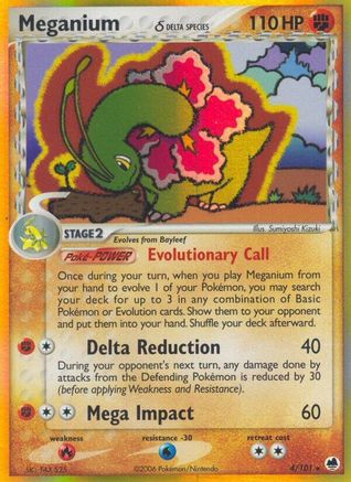 Meganium (Delta Species) 004/101 - Holo Rare - Reverse Holofoil
