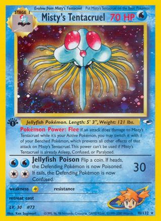Misty's Tentacruel 010/132/132 - Holo Rare - 1st Edition Holofoil