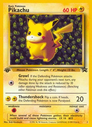 Pikachu (1) (Misprint) 001/53 - Promo - 1st Edition