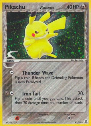 Pikachu (Delta Species) 093/92 - Secret Rare - Holofoil