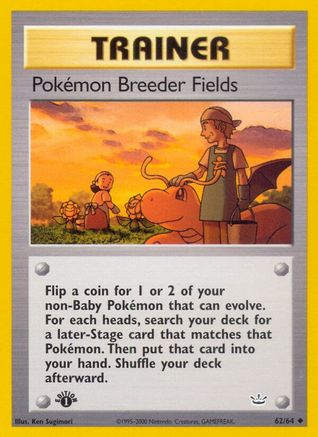 Pokemon Breeder Fields 062/64/64 - Uncommon - 1st Edition