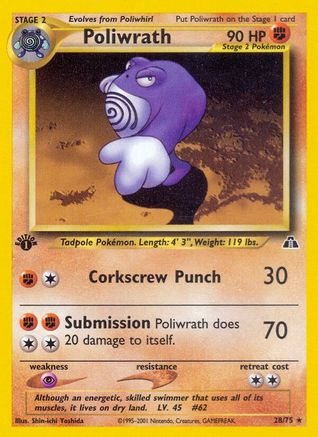Poliwrath (28) 028/75/75 - Rare - 1st Edition