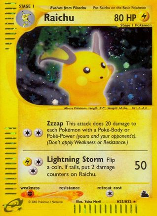 Raichu (H25) H25/144 - Holo Rare - Holofoil