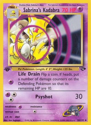 Sabrina's Kadabra 058/132/132 - Uncommon - 1st Edition