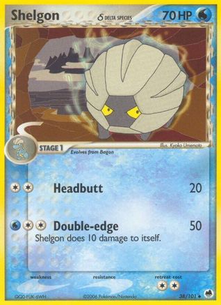 Shelgon (Delta Species) 038/101 - Uncommon - Reverse Holofoil
