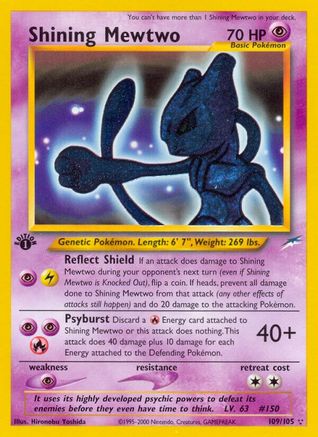 Shining Mewtwo 109/105 - Secret Rare - 1st Edition Holofoil
