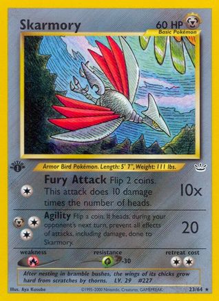 Skarmory 023/64/64 - Rare - 1st Edition