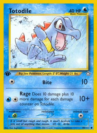 Totodile (80) 080/111/111 - Common - 1st Edition