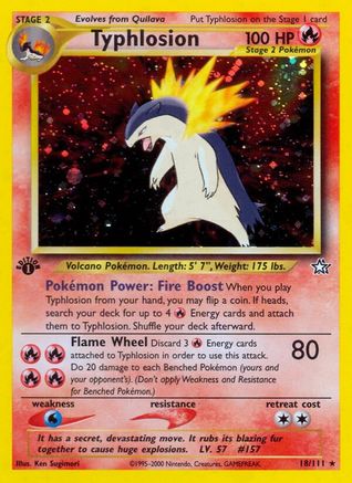 Typhlosion (18) 018/111/111 - Holo Rare - 1st Edition Holofoil