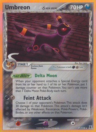 Umbreon (Delta Species) 017/113 - Holo Rare - Reverse Holofoil