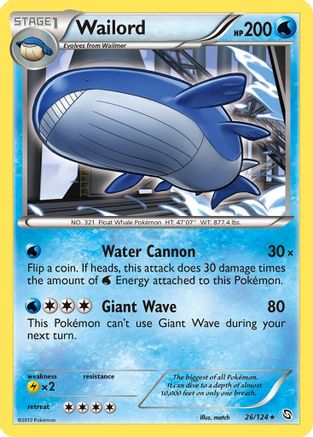 Wailord 026/124 - Holo Rare - Holofoil