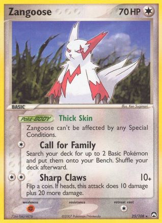 Zangoose 025/108/108 - Rare - Reverse Holofoil