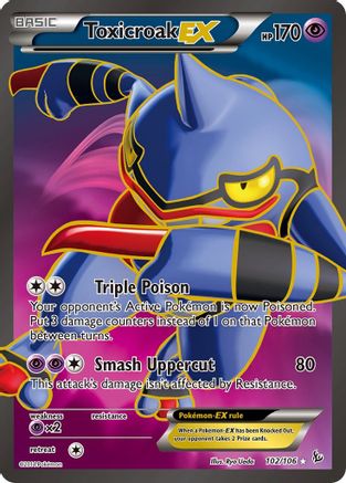 Toxicroak EX (102 Full Art) 102/106 - Ultra Rare - Holofoil