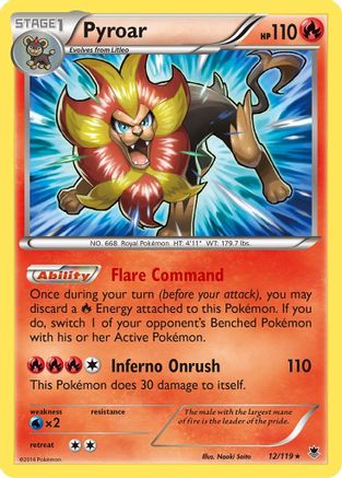 Pyroar 012/119/119 - Holo Rare - Holofoil