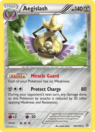 Aegislash 100/160 - Holo Rare - Holofoil