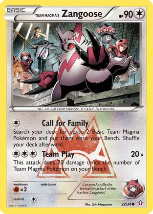 Team Magma's Zangoose 022/34/34 - Common