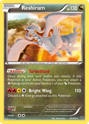 Reshiram 063/108/108 - Holo Rare - Holofoil