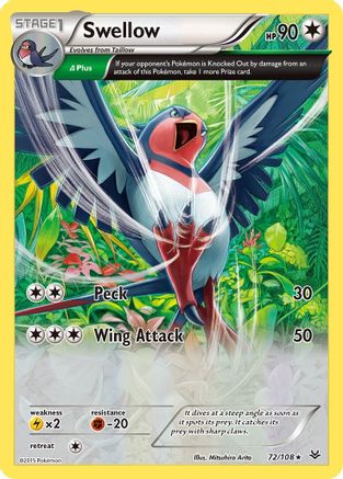 Swellow (72 Delta) 072/108/108 - Holo Rare - Holofoil