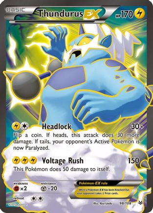 Thundurus EX (98 Full Art) 098/108/108 - Ultra Rare - Holofoil