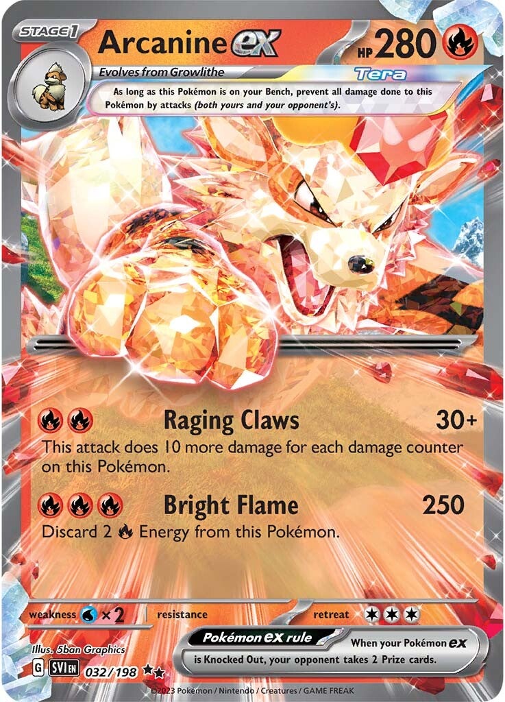 Arcanine ex 032/198 - Double Rare - Holofoil