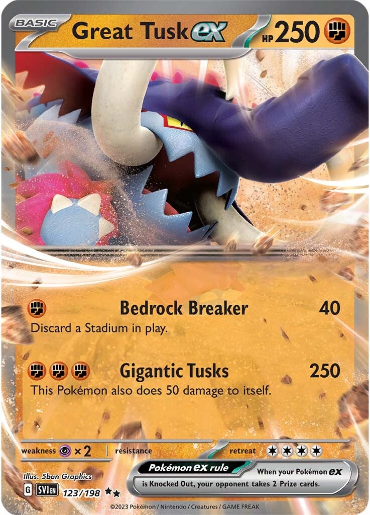 Great Tusk ex 123/198 - Double Rare - Holofoil