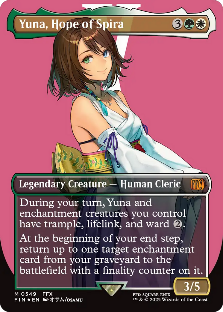 Yuna, Hope of Spira (Borderless) (Surge Foil) (FIN-549) - FINAL FANTASY