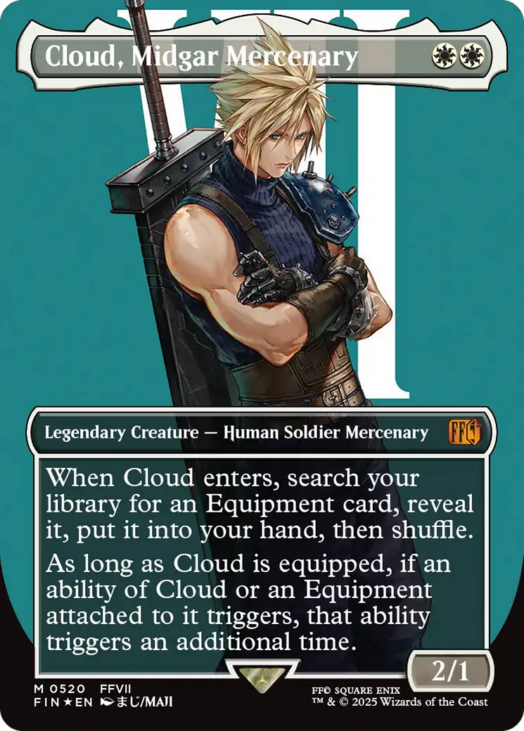 Cloud, Midgar Mercenary (Borderless) (Surge Foil) (FIN-520) - FINAL FANTASY