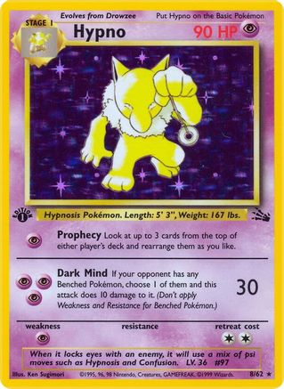 Hypno (008/62) - Fossil Unlimited Holofoil