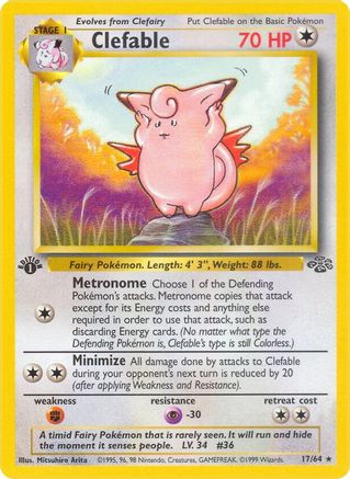 Clefable (17) 017/64/64 - Rare - 1st Edition