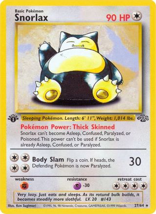 Snorlax (27) 027/64/64 - Rare - 1st Edition