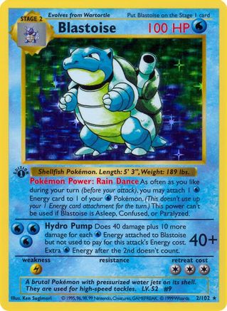 Blastoise 002 - Holo Rare - Unlimited Holofoil