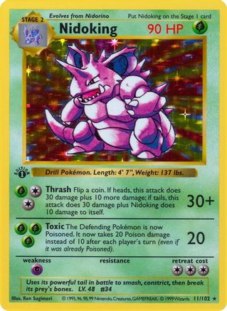 Nidoking 011/102 - Holo Rare - Holofoil