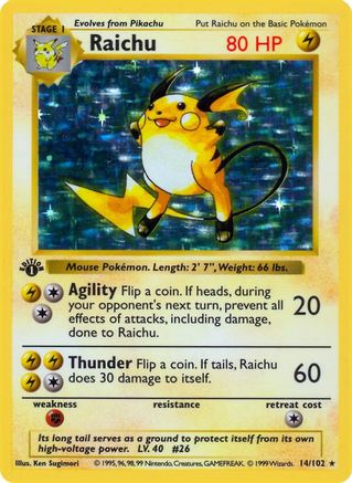 Raichu 014 - Holo Rare - Unlimited Holofoil