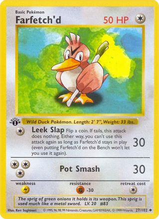 Farfetch'd 027/102 - Uncommon - 1st Edition