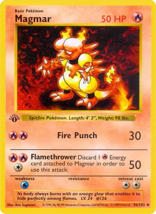 Magmar 036/102 - Uncommon - 1st Edition