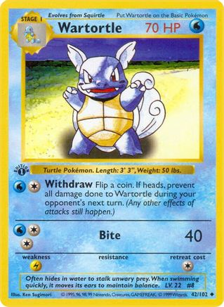 Wartortle 042/102 - Uncommon - Unlimited