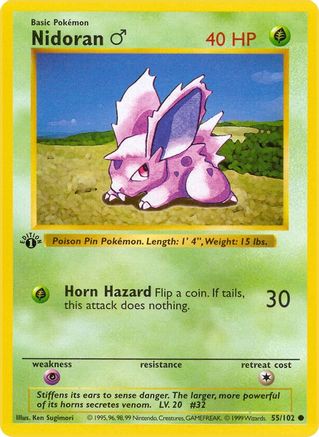 Nidoran M 055/102 - Common - 1st Edition