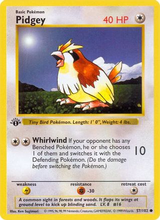 Pidgey 057/102 - Common - 1st Edition