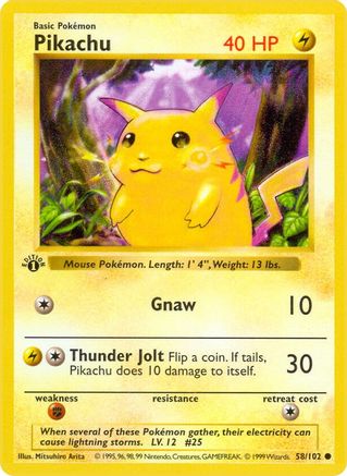 Pikachu 058/102 - Common - Unlimited