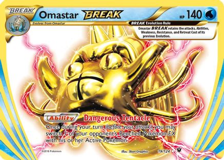 Omastar BREAK 019/124/124 - Rare BREAK - Holofoil