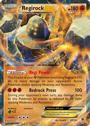 Regirock EX 043/124/124 - Ultra Rare - Holofoil