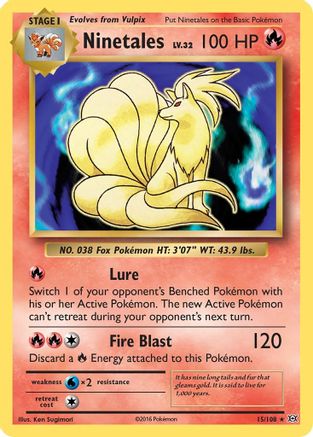 Ninetales 015/108/108 - Holo Rare - Holofoil