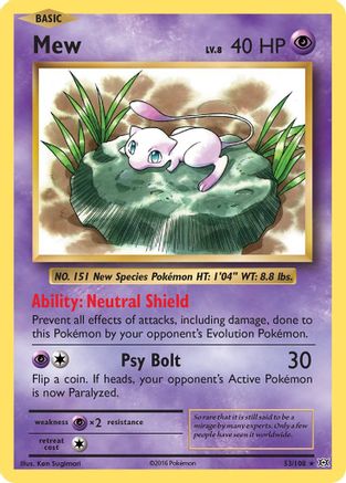 Mew 053/108/108 - Holo Rare - Holofoil