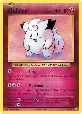 Clefairy 063/108/108 - Holo Rare - Holofoil