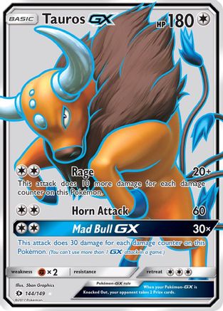 Tauros GX (Full Art) 144/149/149 - Ultra Rare - Holofoil